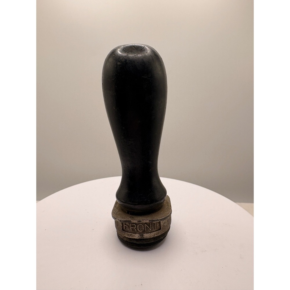 Vintage 1946 Registered By Date Stamp Industrial Wood Handle Rubber Stamp